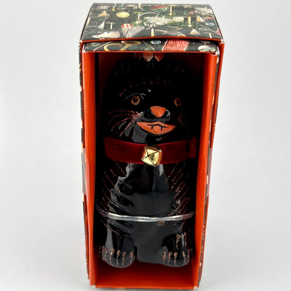 NIB 2025 JOHN DERIAN For Target Glass Black Cat Christmas Ornament
